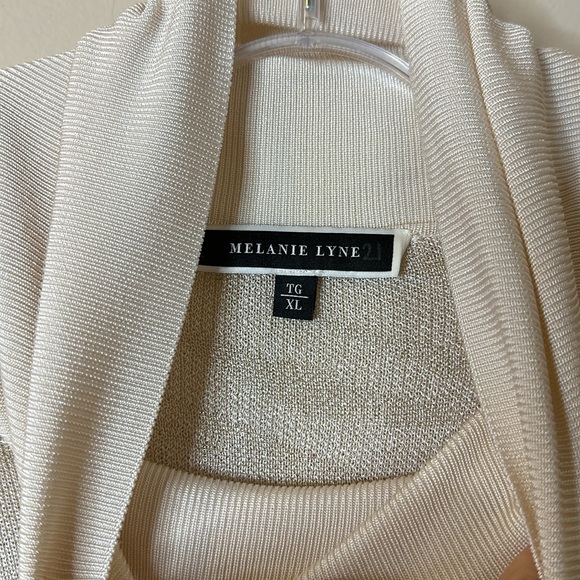 BNWT Melanie Lynn glitz zebra cream gold dress sweater - Picture 4 of 5